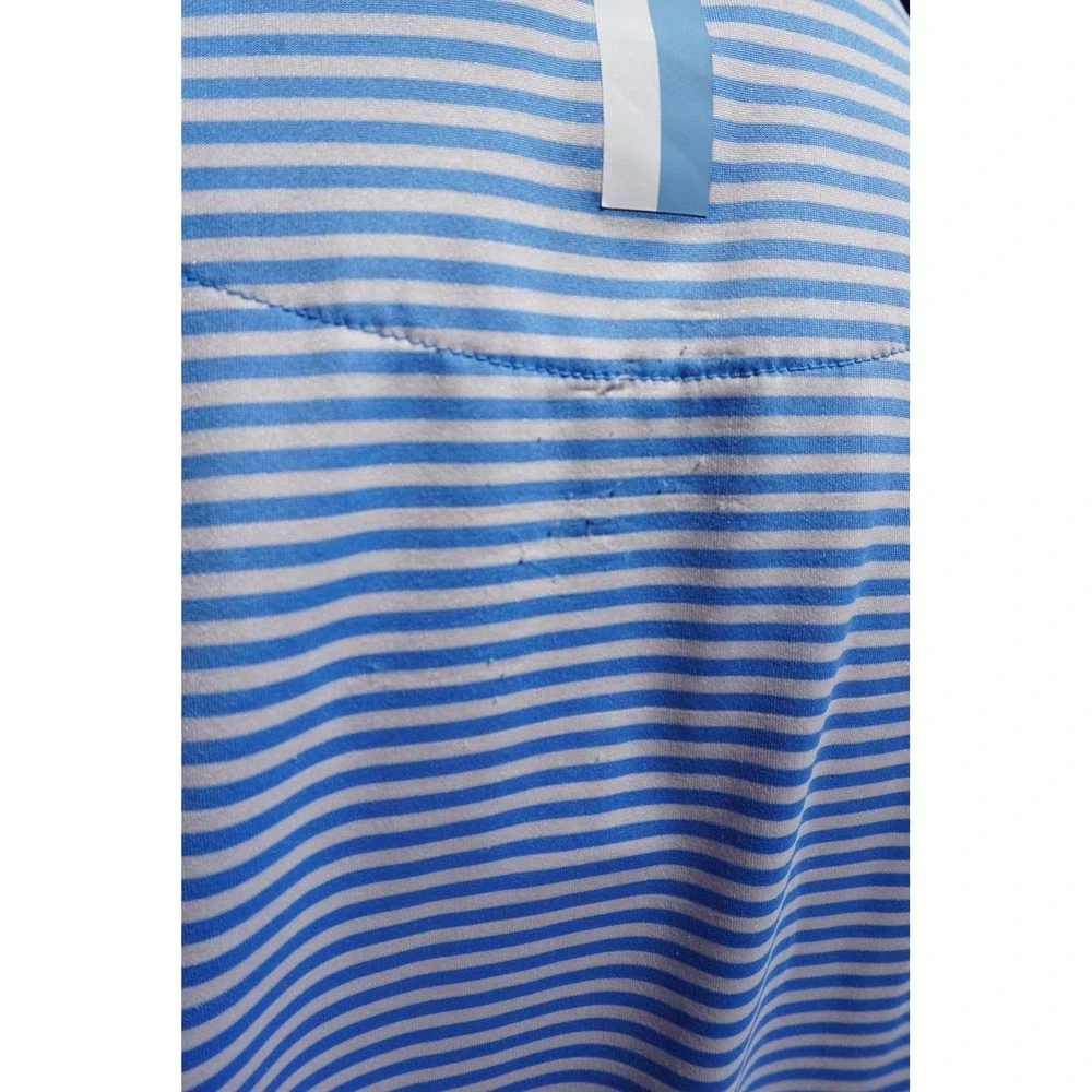 Rhoback Mens Polo, XXL, The Birdie Stripe, Short Stop Blue - Picture 5 of 7